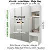 Gambar Kombi Lemari Pakaian Meja Rias Wardrobe Baju Tarik Kaca Frameles Glass - Putih Gloss, 120cm dari Heinrich Interior Jakarta Utara 1 Tokopedia