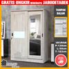 Gambar Lemari Pakaian 2 Pintu Sliding Geser Coklat Kayu Partikel Minimalis - Tanpa Rakit dari Marga Jaya Furniture 5 Jakarta Timur 1 Tokopedia