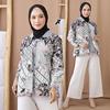 Gambar Baju Batik Blouse Bolero Wanita Kombinasi Motif Kawung Monokrom Modern - Biru Muda, M dari SANTY-COLLECTION Kota Pekalongan 5 Tokopedia