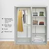 Gambar FULL KAYU - Kirana Lemari Pakaian / Lemari Baju 4 Pintu + Kaca Madison - White Glossy dari KiranaFurniture Kab. Bogor 4 Tokopedia