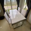 Gambar Meja Makan Marmer Rangka Stainless - Putih dari J T H Kota Tangerang 4 Tokopedia