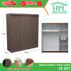 Gambar Lemari Pakaian Sliding Door 3 Pintu HPL - motif kayu coklat - Kombinasi Putih dari HOMKING Furniture Jakarta Barat 3 Tokopedia