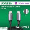 Gambar UGREEN USB-C To USB-C 60W/480Mbps Nylon Braided - US261 - 1 Meter dari UGREEN Authorized Store Jakarta Utara 1 Tokopedia