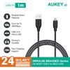Gambar Aukey Cable CB-BAM1 1m Braided Nylon USB2.0 to Micro Black - 500424 dari AUKEY Jakarta Barat 1 Tokopedia