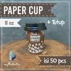 Promo Paper Cup Minuman 8 Oz+tutup /Gelas Kertas Kopi / Paper Cup Hot n ...