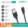 Gambar Aukey Cable 2M LightningBraided MFI Apple black - 500212 dari AUKEY Jakarta Barat 1 Tokopedia