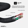 Gambar Aukey Cable CB-AKL2 Black MFI USB A To Lightning Kevlar 2M - 500422 dari AUKEY Jakarta Barat 3 Tokopedia