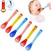 Gambar SENDOK GARPU SENSOR TEMPERATUR suhu Panas sendok MPASI bahan Silicon dari Baby Talk Club Kota Surabaya 1 Tokopedia