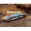 Gambar Pisau Lipat Unik Handmade Baja Damaskus Damascus Pocket Folding Knife dari Raibycom Kota Bekasi 3 Tokopedia