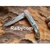 Gambar Pisau Lipat Unik Handmade Baja Damaskus Damascus Pocket Folding Knife dari Raibycom Kota Bekasi 2 Tokopedia