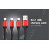Gambar Kabel Charger 3 in 1 Cable Micro USB Lightning USB Type-C Type C 1M - Hitam dari lbagstore Kota Depok 2 Tokopedia