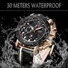 Gambar LIGE Jam Tangan Pria Analog Chrono Kulit - Hitam Emas dari collective Kab. Bandung 5 Tokopedia