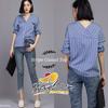 Gambar BLOUSE PAKAIAN WANITA STRIPE CASUAL TOP BLUE | X89 dari Fashionstar_jkt88 Jakarta Barat 1 Tokopedia