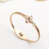 Gambar Gelang Titanium Steel Wanita Four-Leaf Flower Zircon Bunga Rose Gold - Silver dari ShaColl Kab. Tangerang 3 Tokopedia