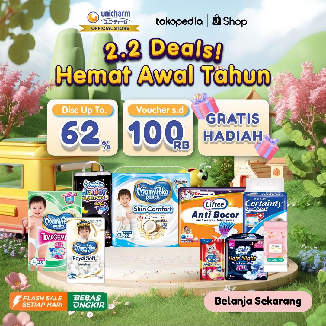 MamyPoko dari Unicharm hadir dengan daya serap tinggi & bahan lembut untuk kenyamanan bayi sepanjang hari. Temukan popok terbaik hanya di Unicharm Official Store!