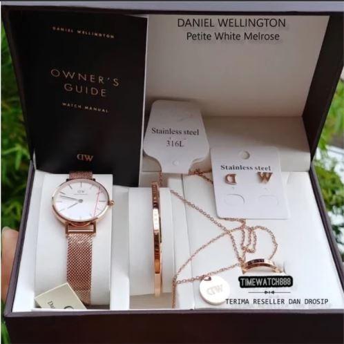 32mm Paket Daniel Wellington Jam Tangan Pria Wanita DW Original
