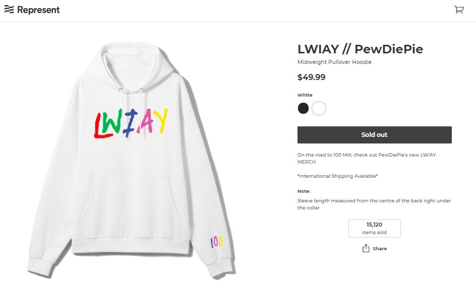 Sub Pewdiepie Sweater Lwiay Hoodie Deals (Jual Pewdiepie Hoodie