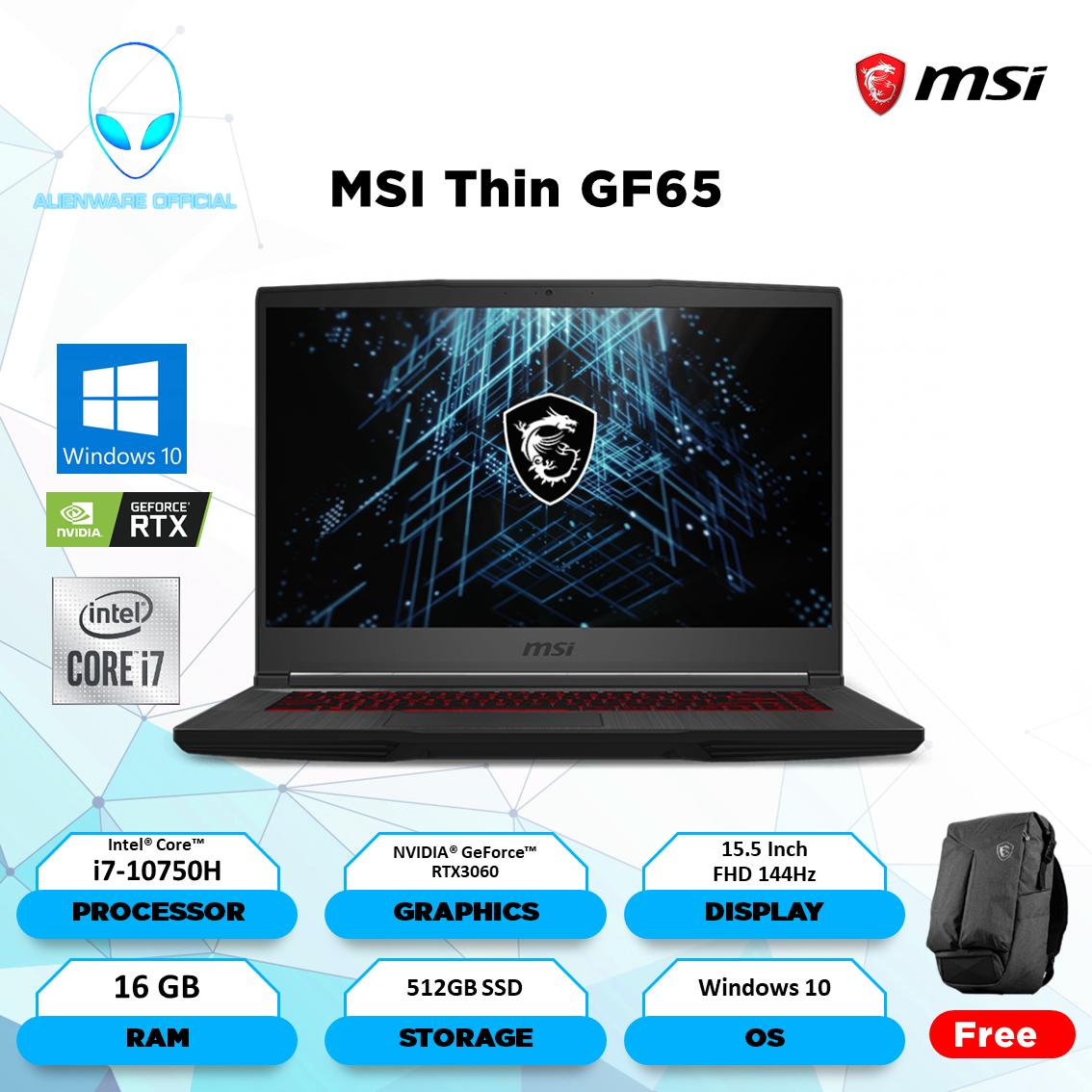 MSIゲーミングノート PC GF65i510世代 RTX 3060 ノートPC（Jual Msi 