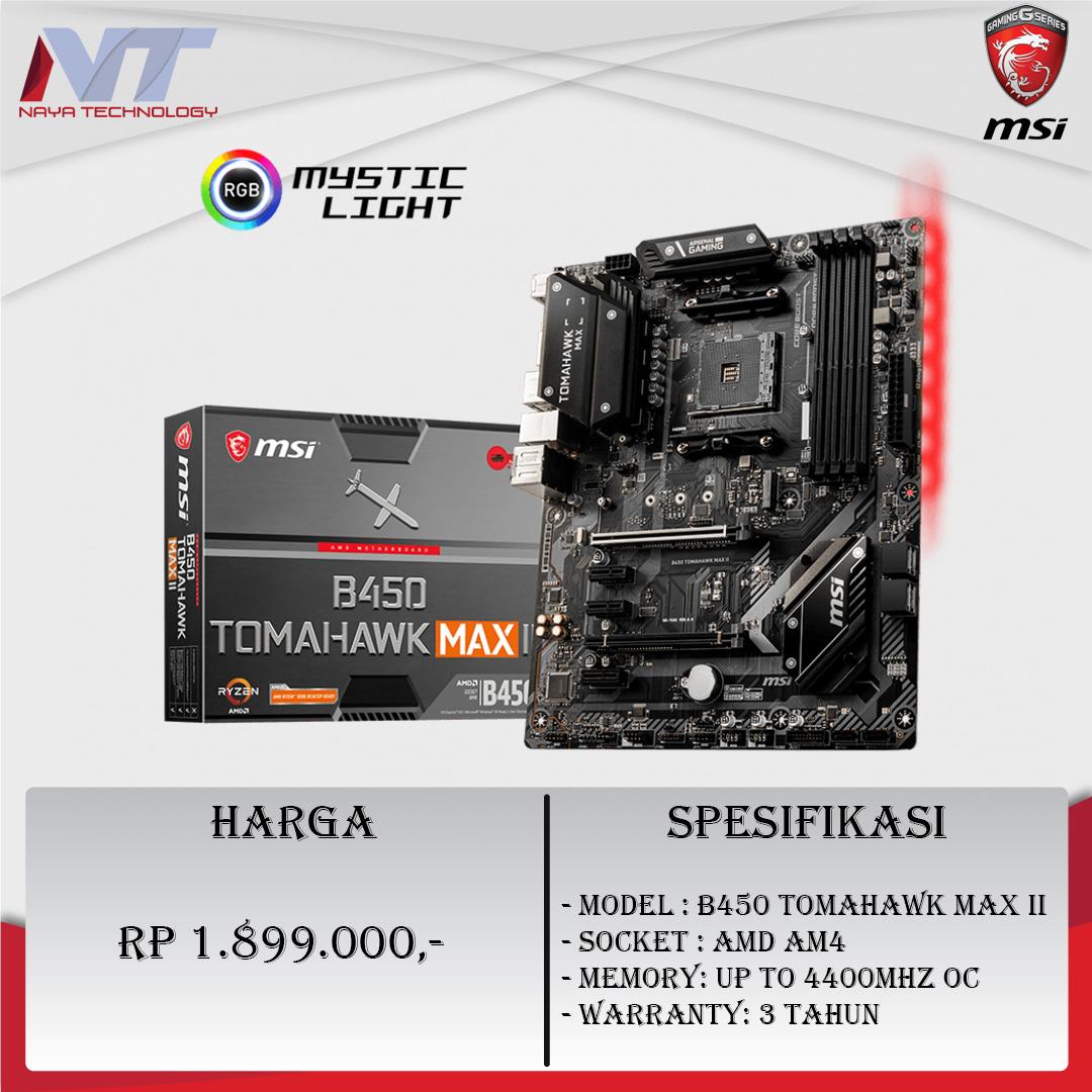 Msi B450 Tomahawk Max Ii Motherboard MSI B450 TOMAHAWK MAX