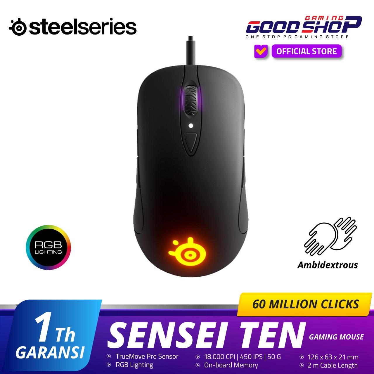 SteelSeries ゲーミングマウス 両利き用 有線 高精度追跡機能 Sensei