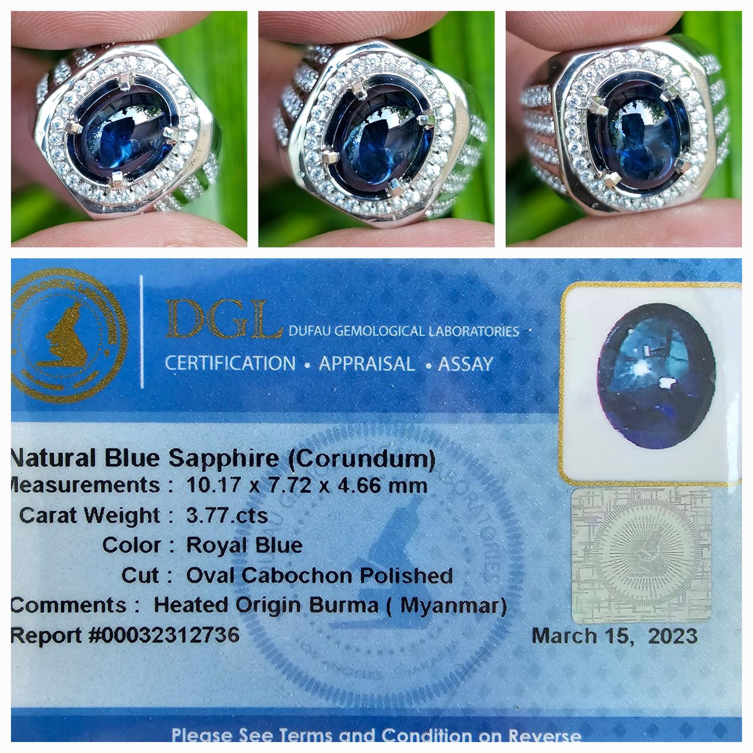 Royal Blue Sapphire Cabochon Burma Batu Royal Blue Sapphire Burma