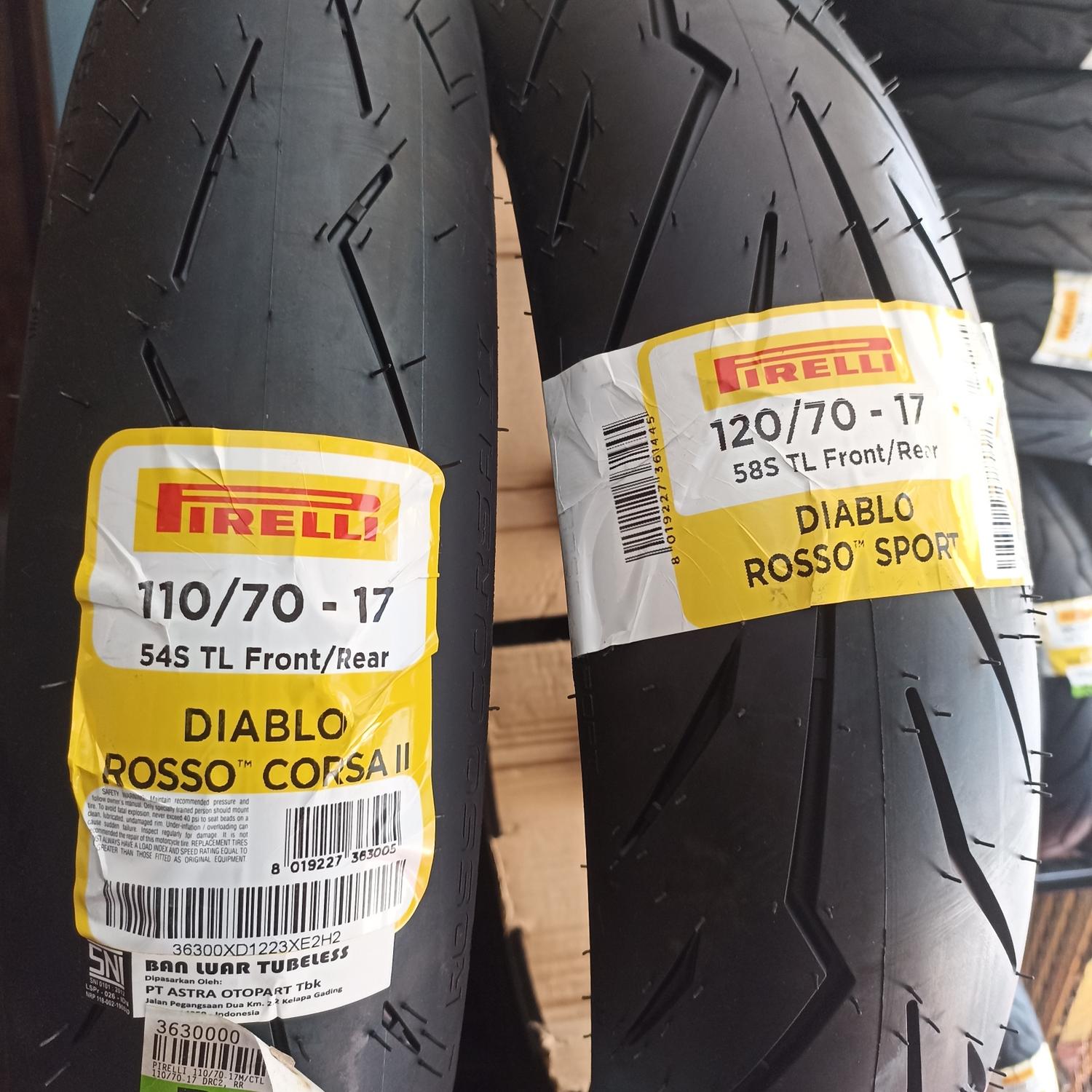 ピレリ ロッソコルサ2 120/70 190/55 17インチ ピレリ ディアブロ