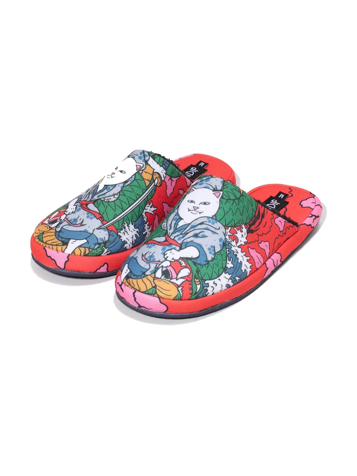 RELISHダブルストッパー付ストッキング：ディープレッドダイヤ柄  