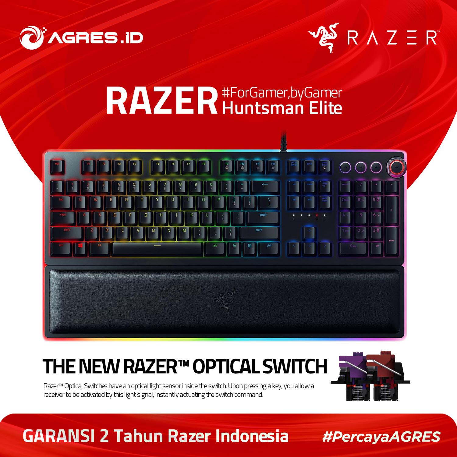 Razer Huntsman Elite：オプトメカニカルスイッチ - マルチファンクションデジタルダイヤル＆メディアキー - レザーレット Razer Huntsman Elite：オプトメカニカルスイッチ - マルチ