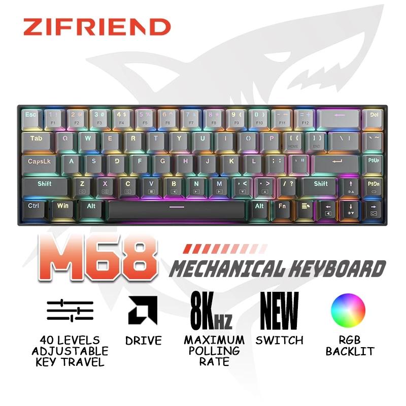 キーボード GORIO×ZIFRIEND】M68(グレー) ラピッドトリガー搭載