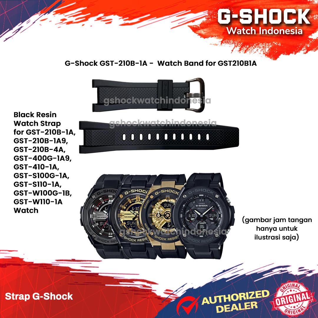 CASIO◇腕時計/デジアナ/ラバー/BLK/GLD/GST-210B GST-210B-4A G