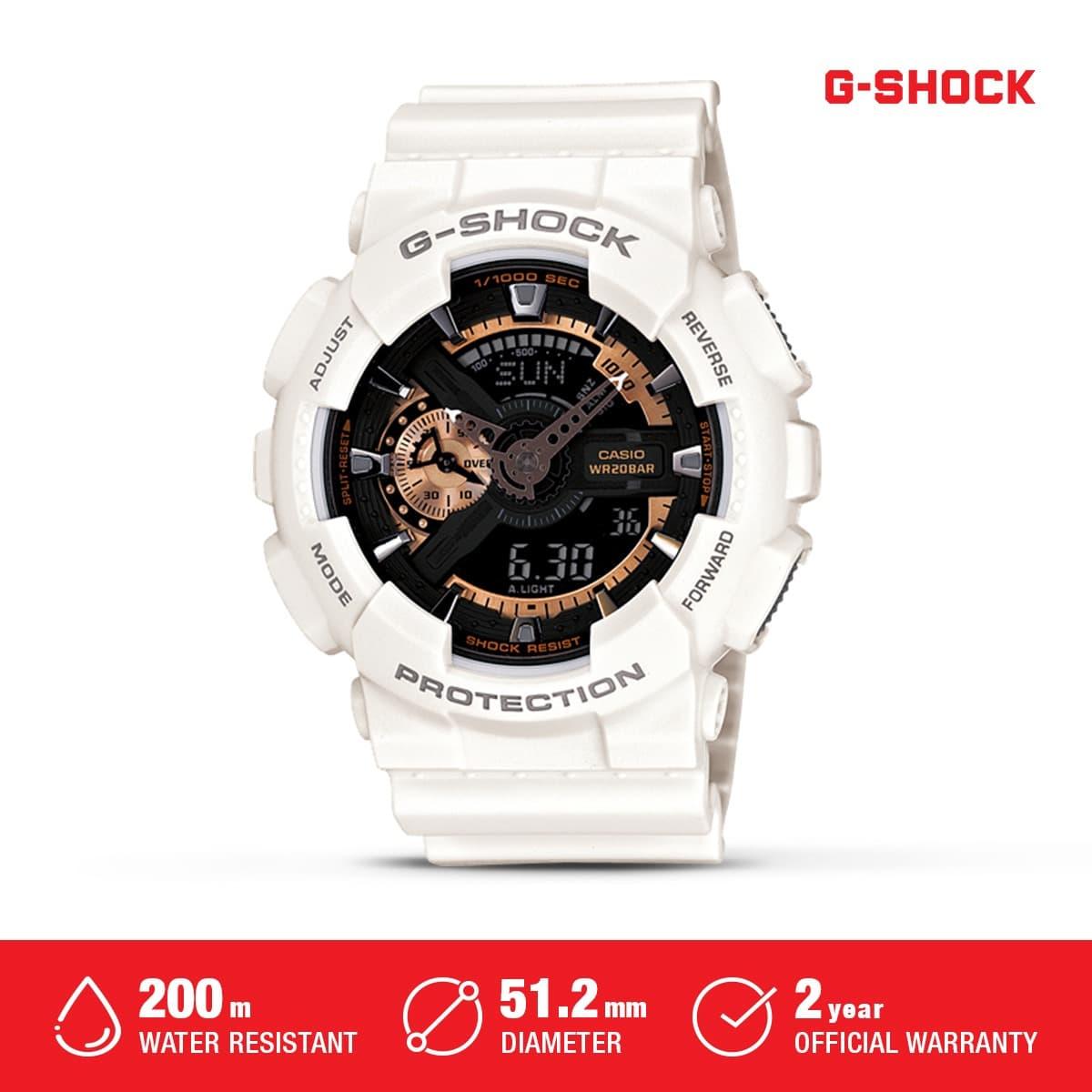 G-SHOCK GST w310 ホワイト 2連CZダイヤ（キュービックジルコニア）G
