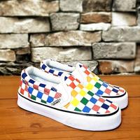 rainbow vans slip on