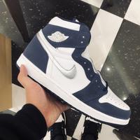 nike air jordan 1 navy blue and white