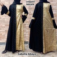 Abaya Gamis Leopard Metalik