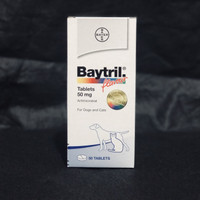 BAYTRIL FLAVOUR TABLET 50 MG / ANTIBIOTIK ANJING KUCING