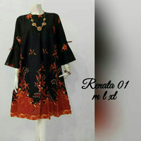 Baju Dress Batik Tunik Wanita Motif Renata