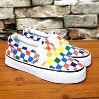 rainbow vans slip on