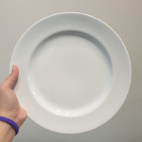 Piring Makan Keramik Putih Ceper - Dinner Plate Porcelain 27cm