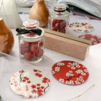 CHERRY BLOSSOM COASTER - AMBOJA COLLECTION | Tatakan gelas minuman mug