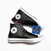 converse leather black high