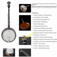 IBANEZ BANJO B200 5 STRING ACOUSTIC GUITAR