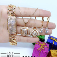 set replika berlian perhiasan premium anti karat PL3529