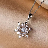 KALUNG STERLING SILVER 925 KEPINGAN SALJU MICRO ZIRCON NECKLACE
