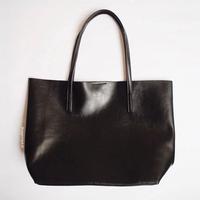black leather tote bag