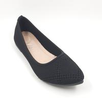black flat slip ons