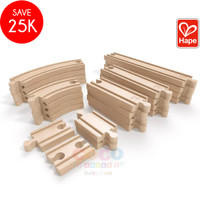 HAPE E3707 Wooden Railway Super Expansion Rail Pack