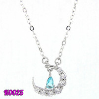 Rena Kalung Necklace Aksesoris Wanita Korea Rantai Emas Putih Bulan