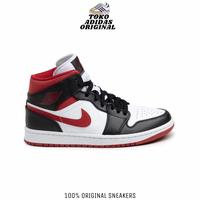 Jual Air Jordan 1 Mid Black White Red Murah - Harga Terbaru 2022