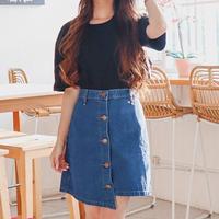 denim midi skirt