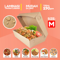 Lunch Box Paper Kraft Laminasi Size M Medium